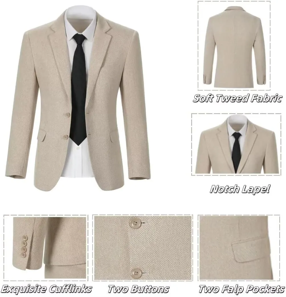 Kids Blazers for Boys Suit Blazer Tweed Herringbone Retro Tuxedo Boys' Fashion Homecoming
