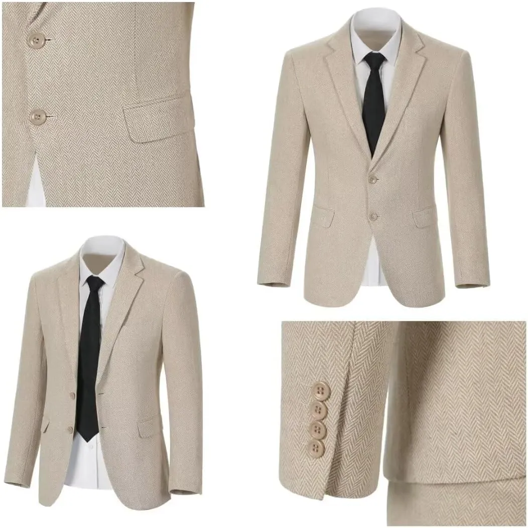 Kids Blazers for Boys Suit Blazer Tweed Herringbone Retro Tuxedo Boys' Fashion Homecoming