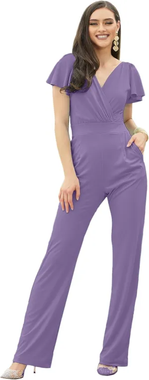 KOH KOH Womens Long Pant Suit Sleeveless V-Neck Classy Jumpsuit Romper Outfit