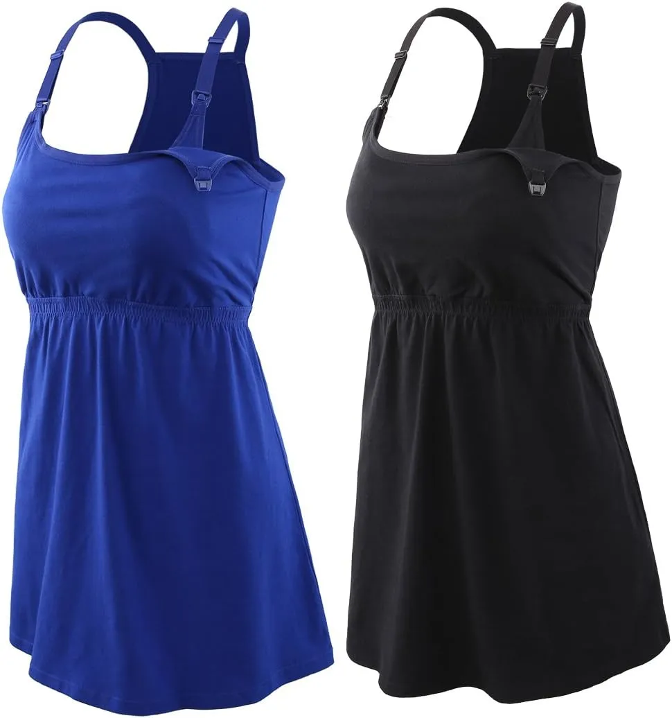 KUCI Maternity Nursing Tank Top, Women Maternity Cami Nursing Sleep Bra Breastfeeding Tops for Pregnancy