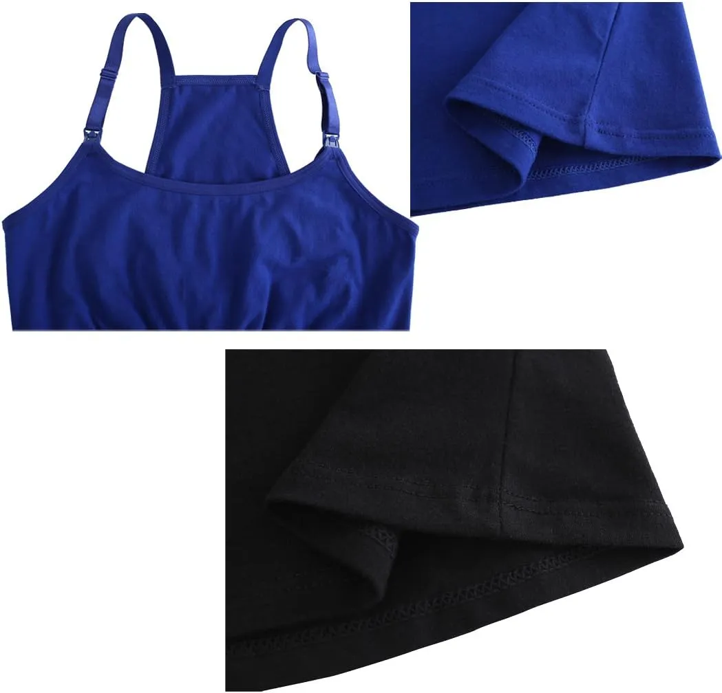 KUCI Maternity Nursing Tank Top, Women Maternity Cami Nursing Sleep Bra Breastfeeding Tops for Pregnancy