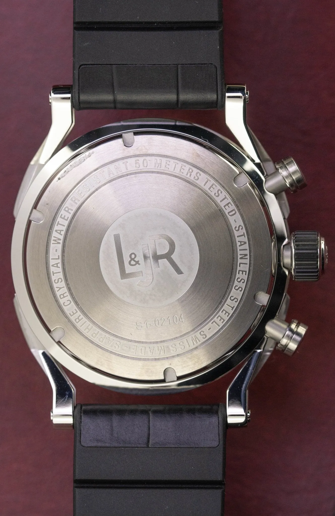 L&Jr Men's Watch Chronograph Day and Date Black S1502