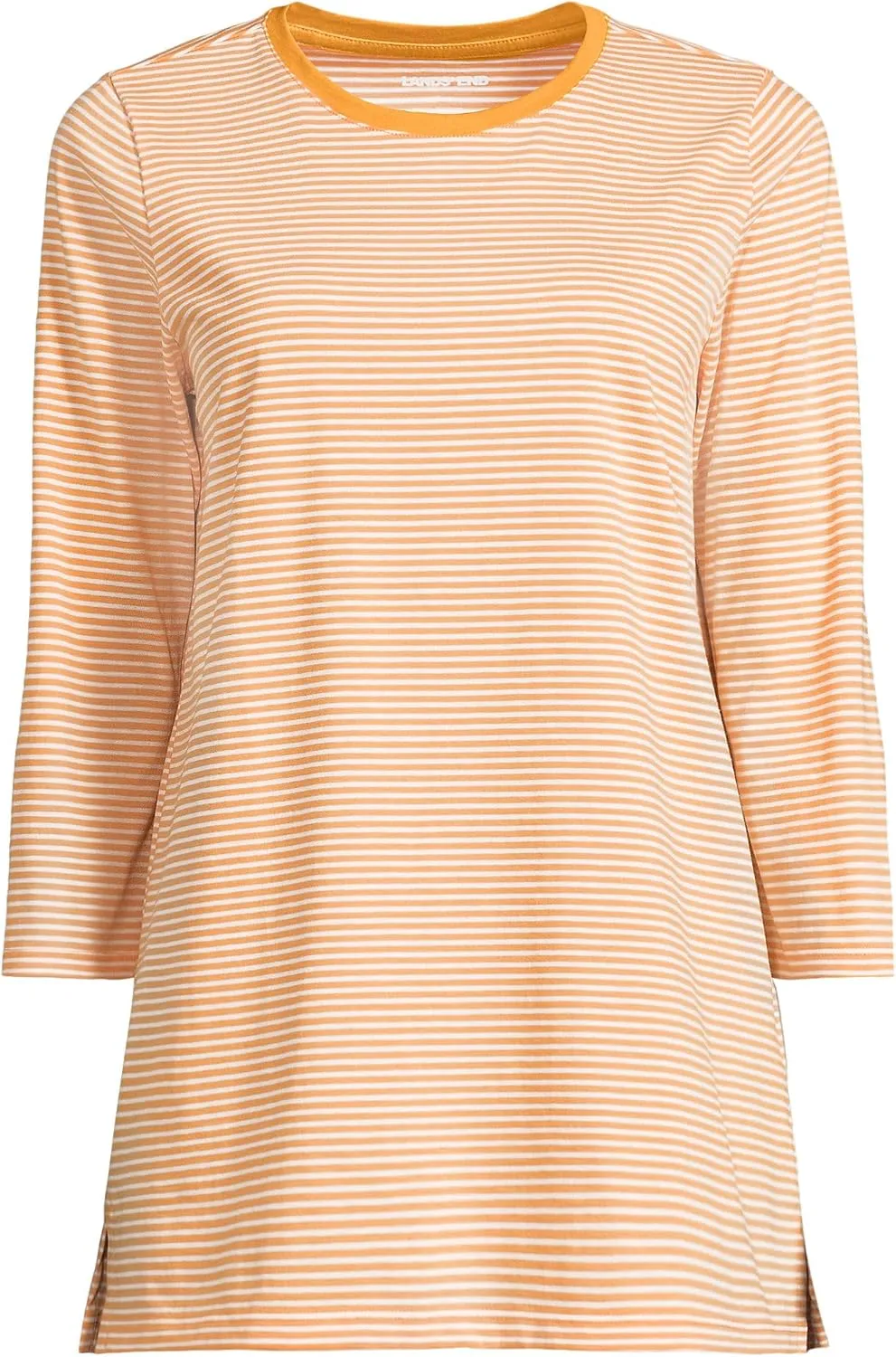 Lands' End Women's 3/4 Sleeve Supima Cotton Crewneck Tunic