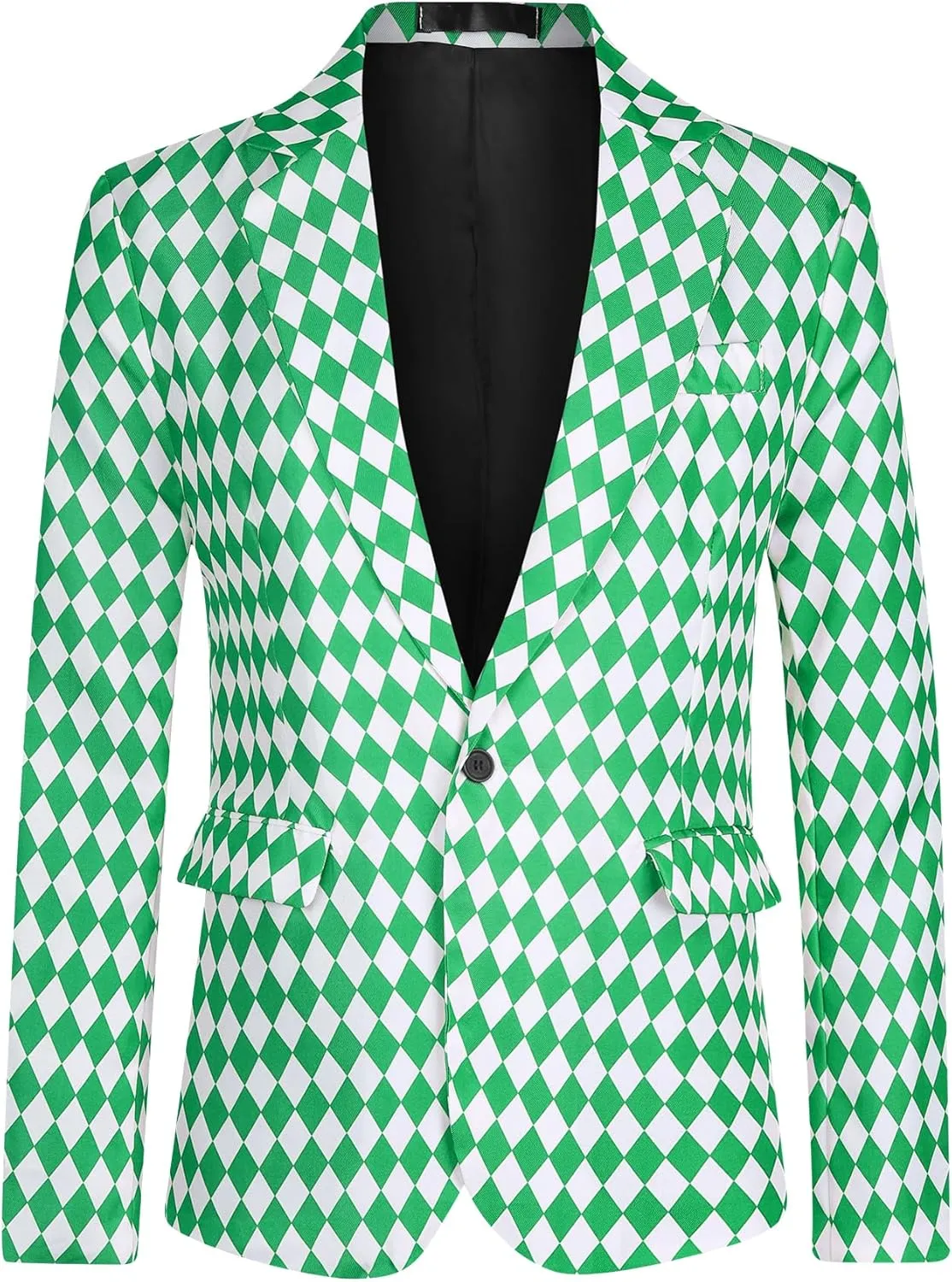 Lars Amadeus Argyle Blazer for Men's Slim Fit Checked Formal Business Plaid Sports Coat