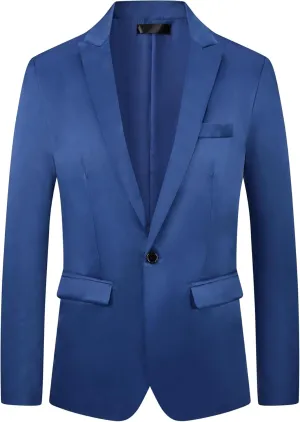 Lars Amadeus Formal Blazer for Men's One Button Peak Lapel Wedding Prom Sports Coat