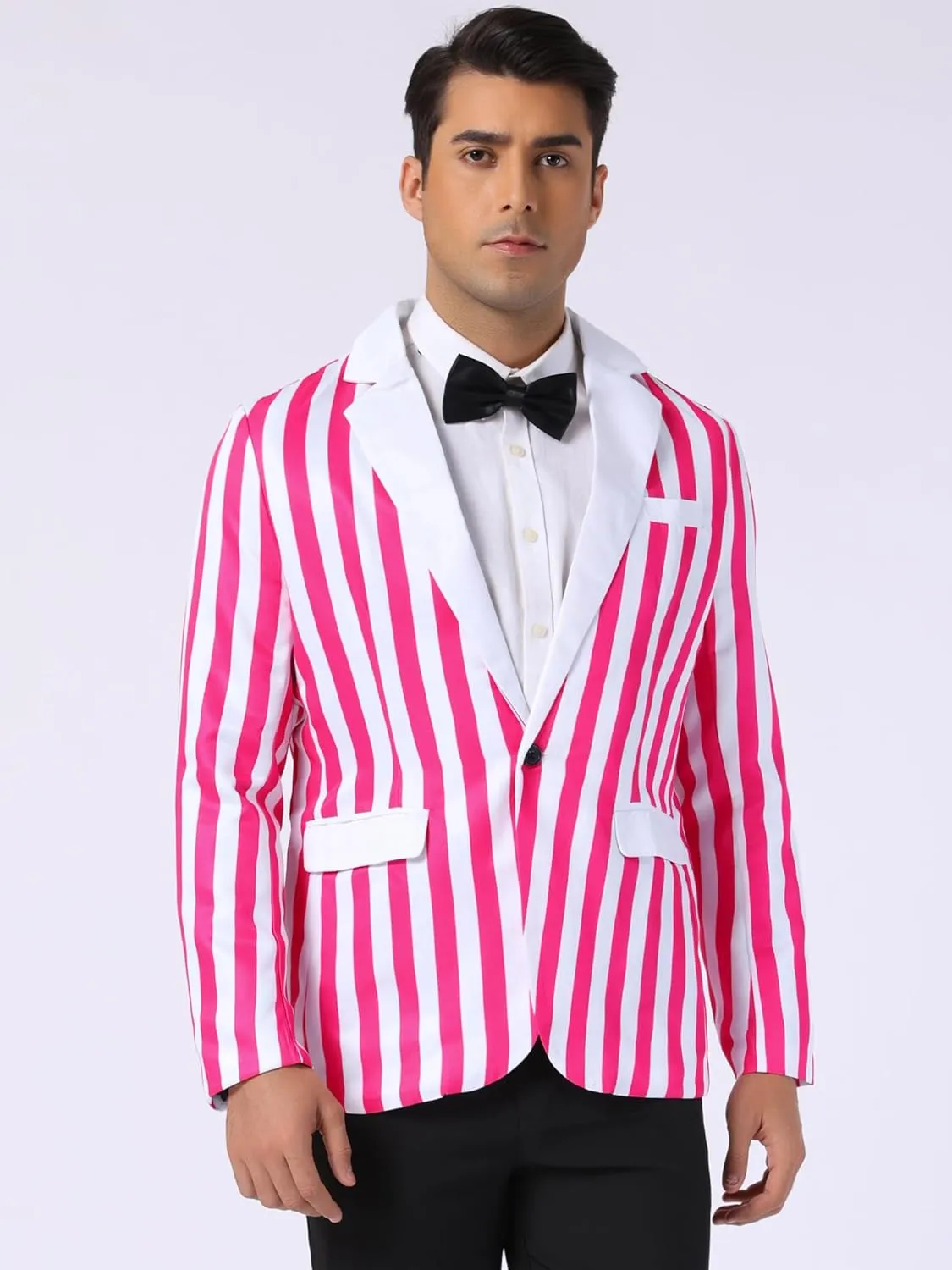 Lars Amadeus Striped Blazer for Men's Color Block Suit Jacket Business Stripes Sports Coats