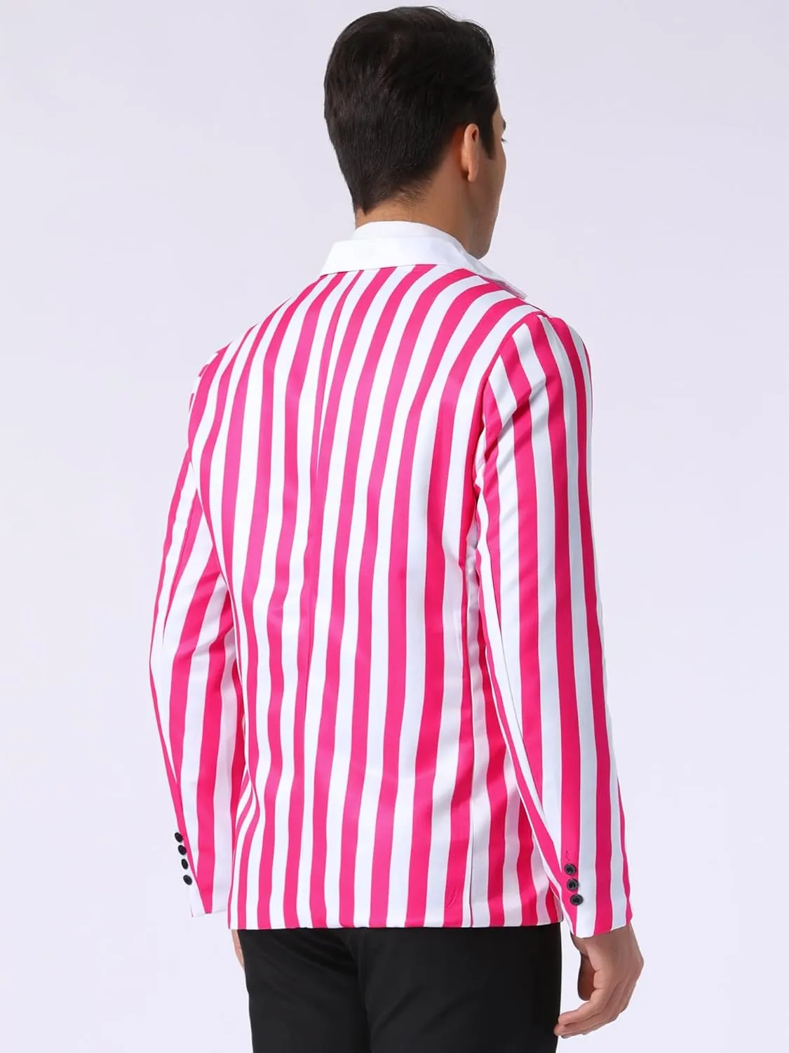 Lars Amadeus Striped Blazer for Men's Color Block Suit Jacket Business Stripes Sports Coats