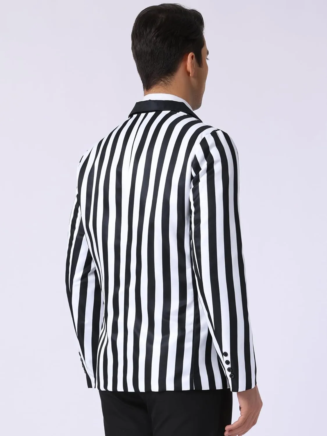 Lars Amadeus Striped Blazer for Men's Color Block Suit Jacket Business Stripes Sports Coats