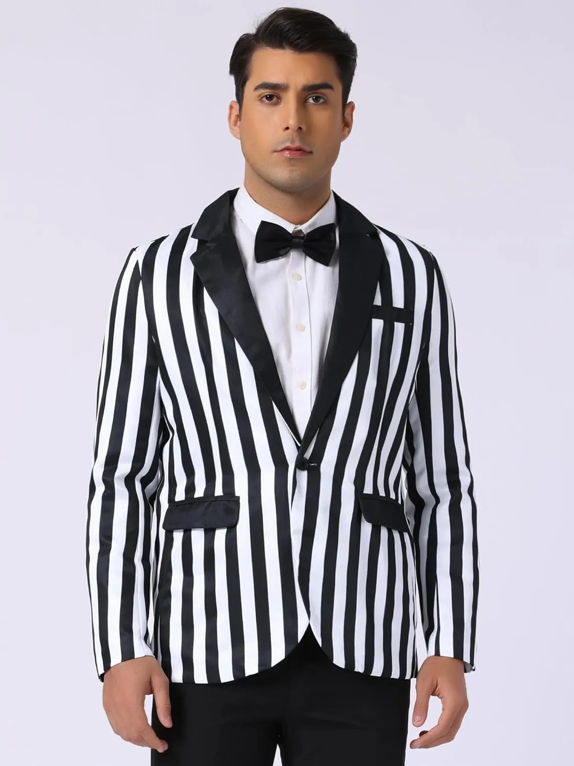 Lars Amadeus Striped Blazer for Men's Color Block Suit Jacket Business Stripes Sports Coats