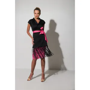 Larson Leather Tassled Wrap Dress