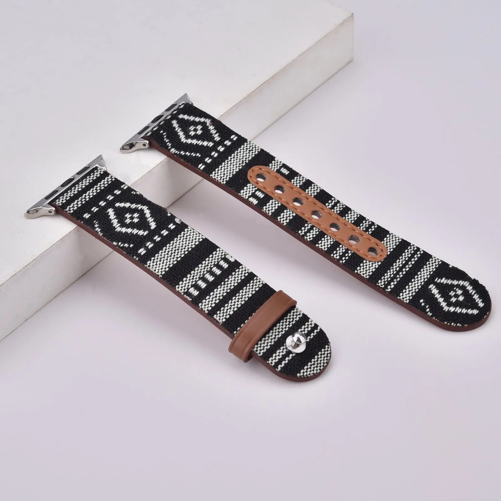 Leather & Canvas Ethnic Style Band for Apple Watch