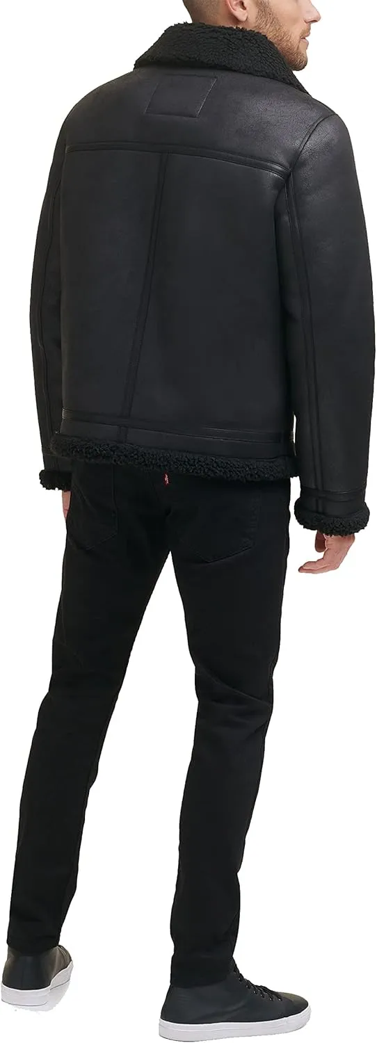 Levi's Men's Faux Shearling Rancher Aviator Jacket