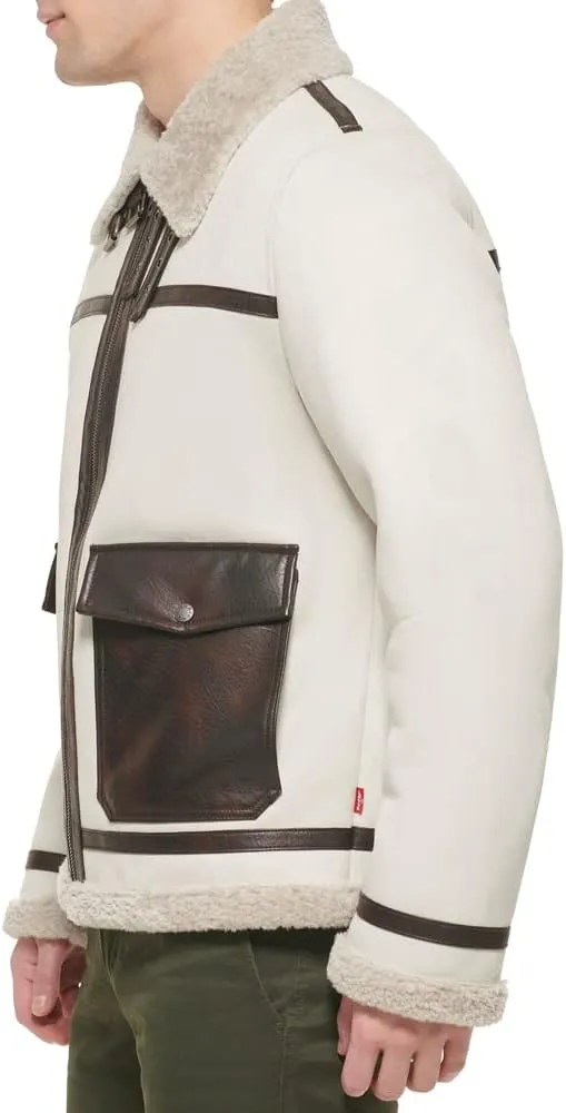 Levi's Men's Faux Shearling Rancher Aviator Jacket