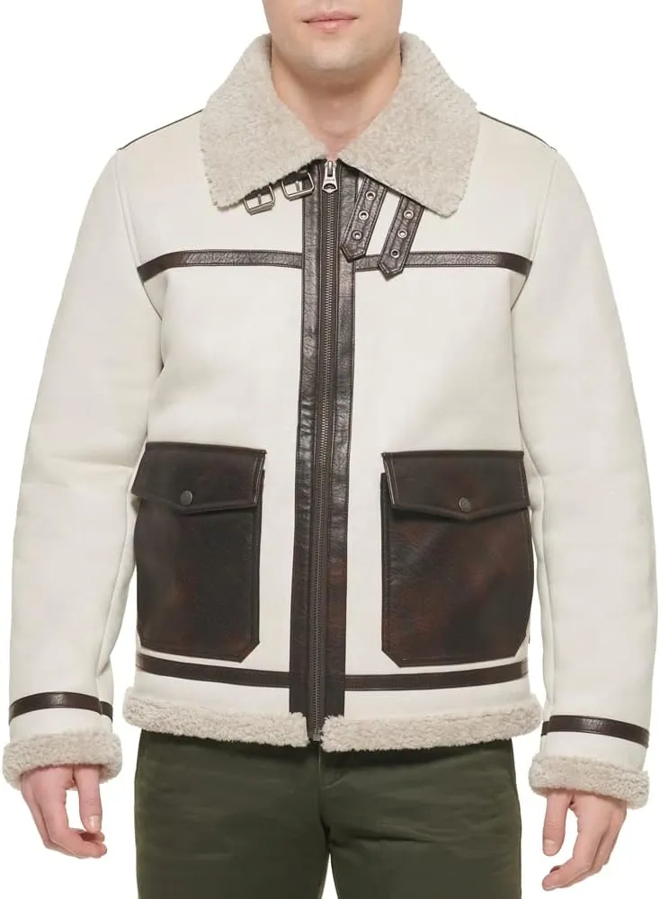 Levi's Men's Faux Shearling Rancher Aviator Jacket