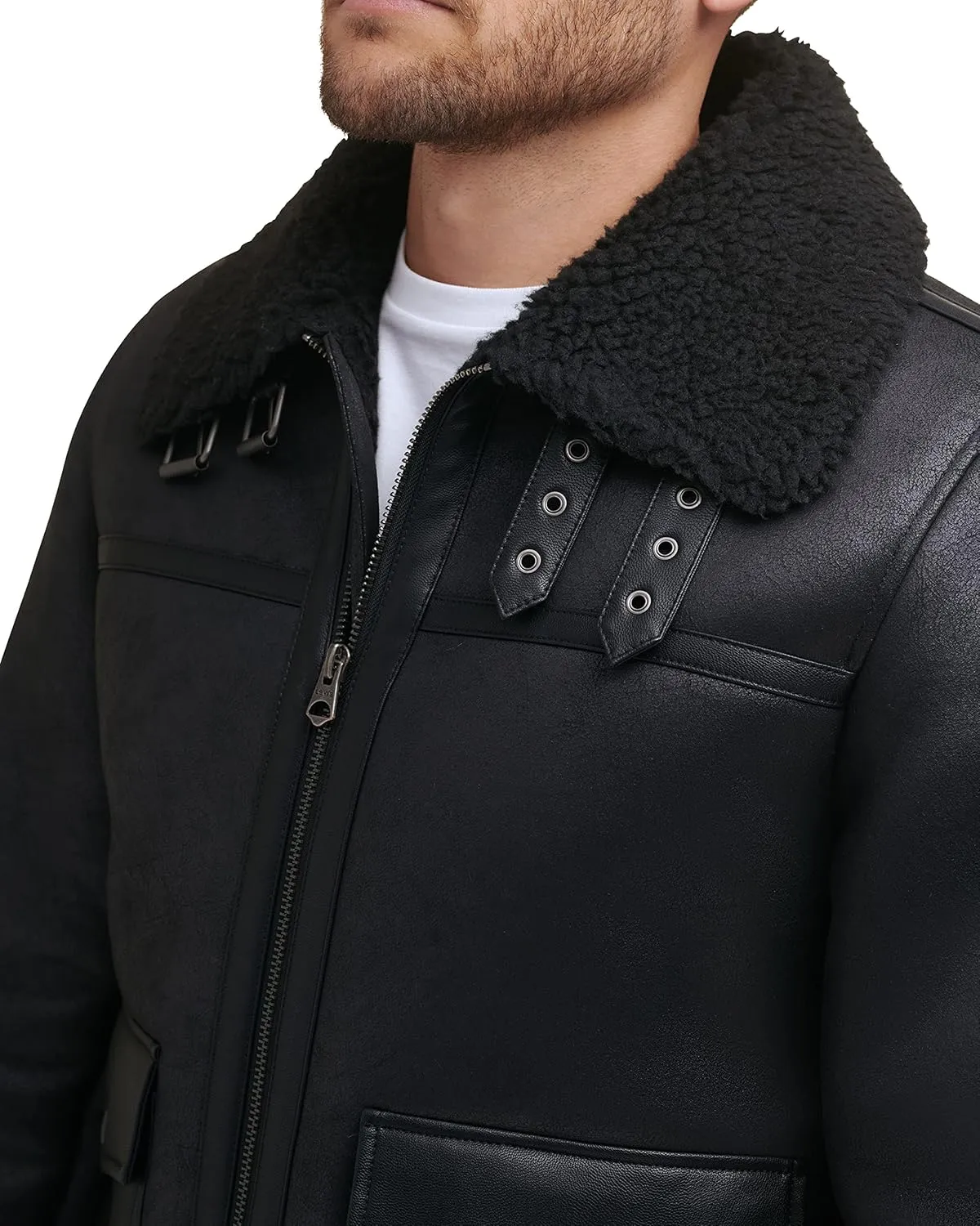 Levi's Men's Faux Shearling Rancher Aviator Jacket
