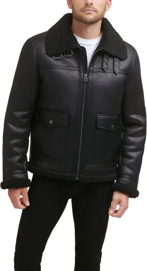 Levi's Men's Faux Shearling Rancher Aviator Jacket