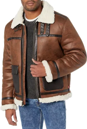Levi's Men's Faux Shearling Rancher Aviator Jacket