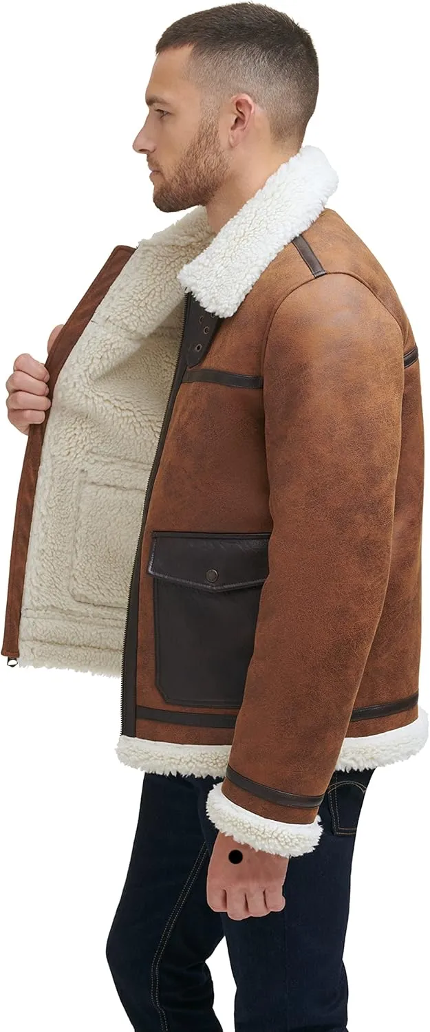 Levi's Men's Faux Shearling Rancher Aviator Jacket