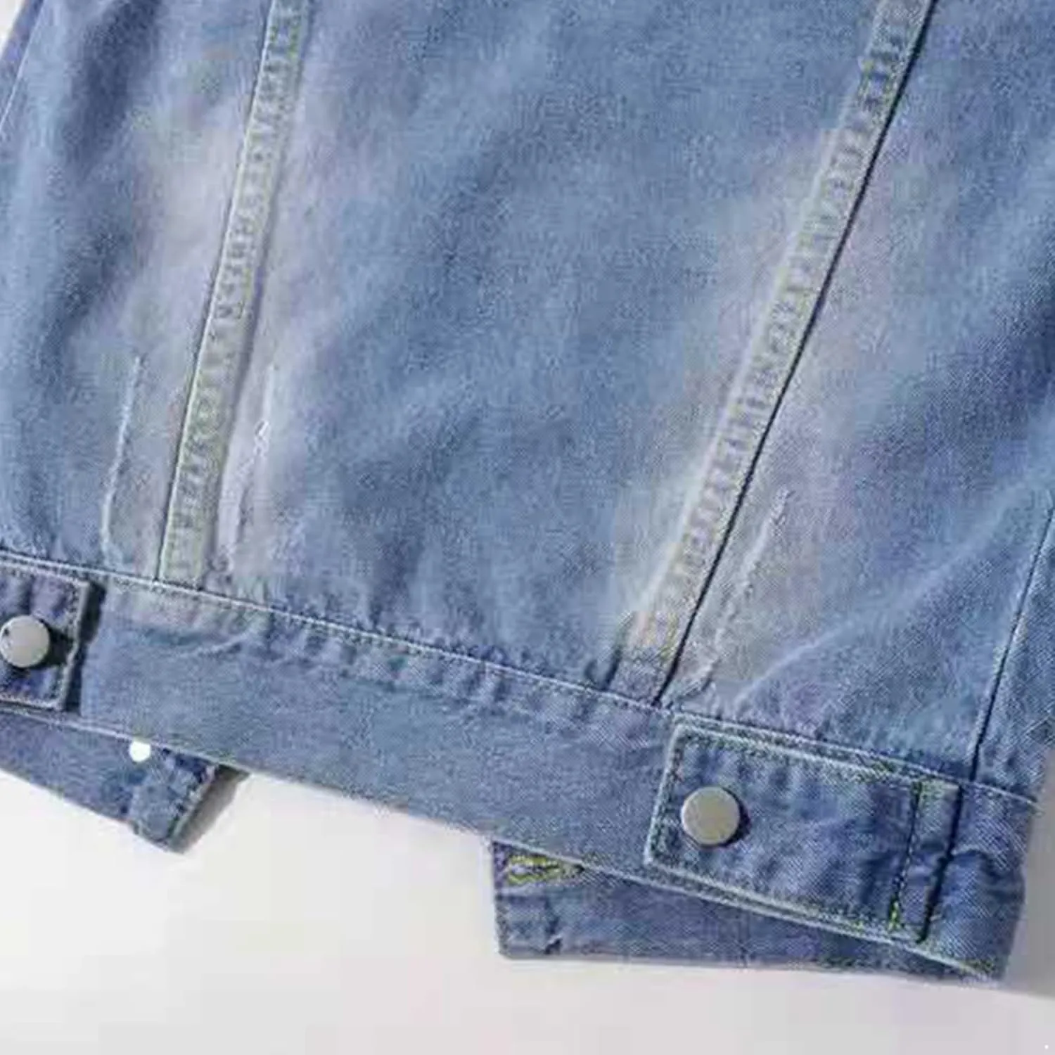 Linjinx Women's Turn-down Collar 3/4 Sleeve Denim Jacket Casual Jean Jacket Trucker Coats Tops