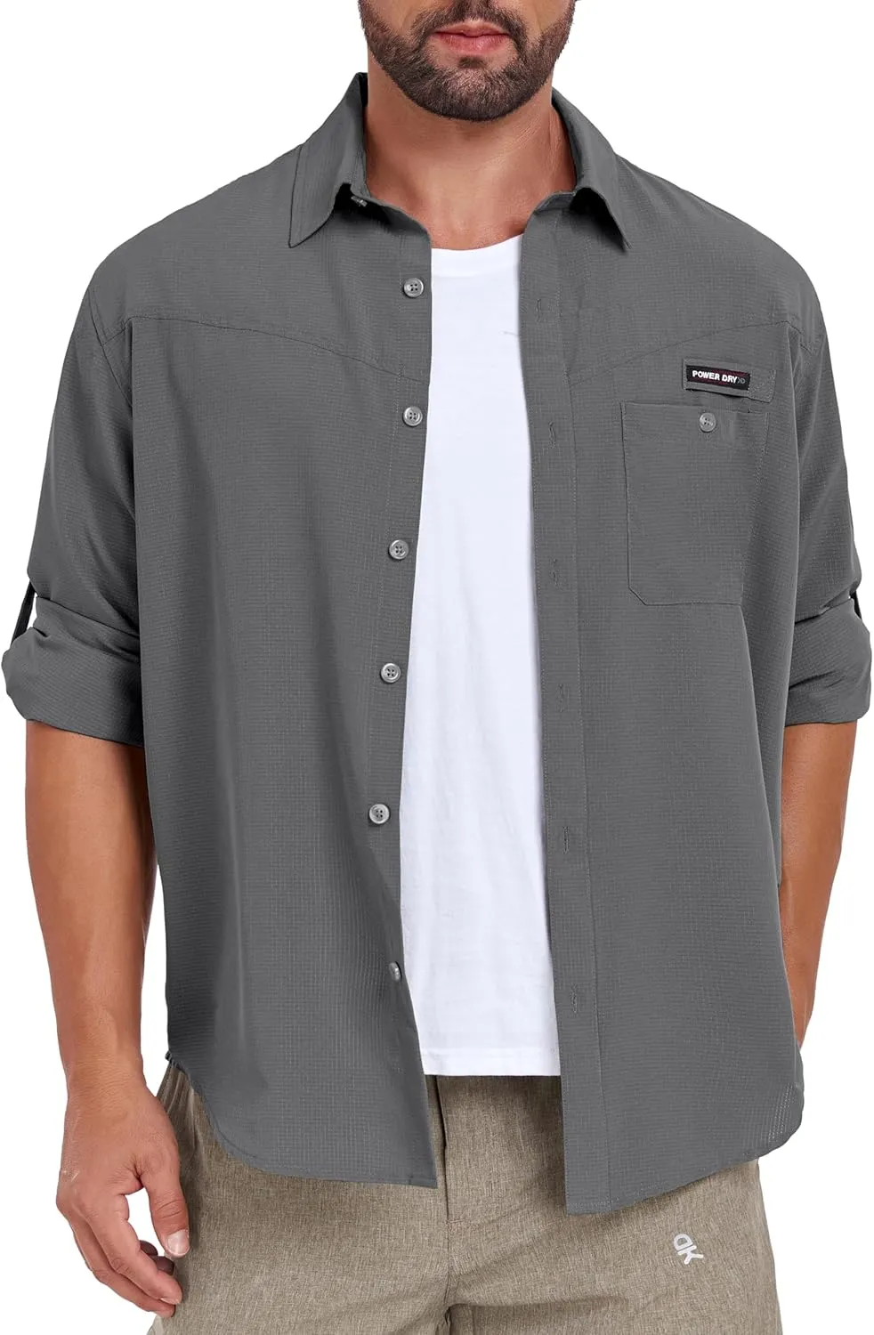 Little Donkey Andy Men's UPF 50 UV Protection Shirt, Breathable Long Sleeve Fishing Hiking Shirts, Quick Dry