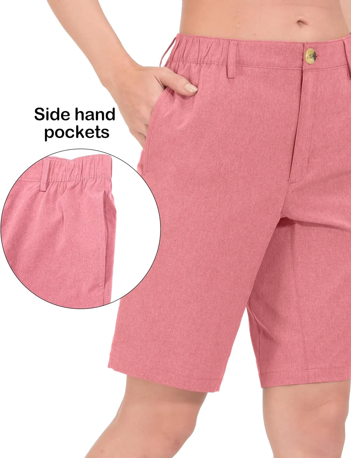 Little Donkey Andy Women's Bermuda Quick Dry Lightweight Stretch Shorts Golf Hiking Travel