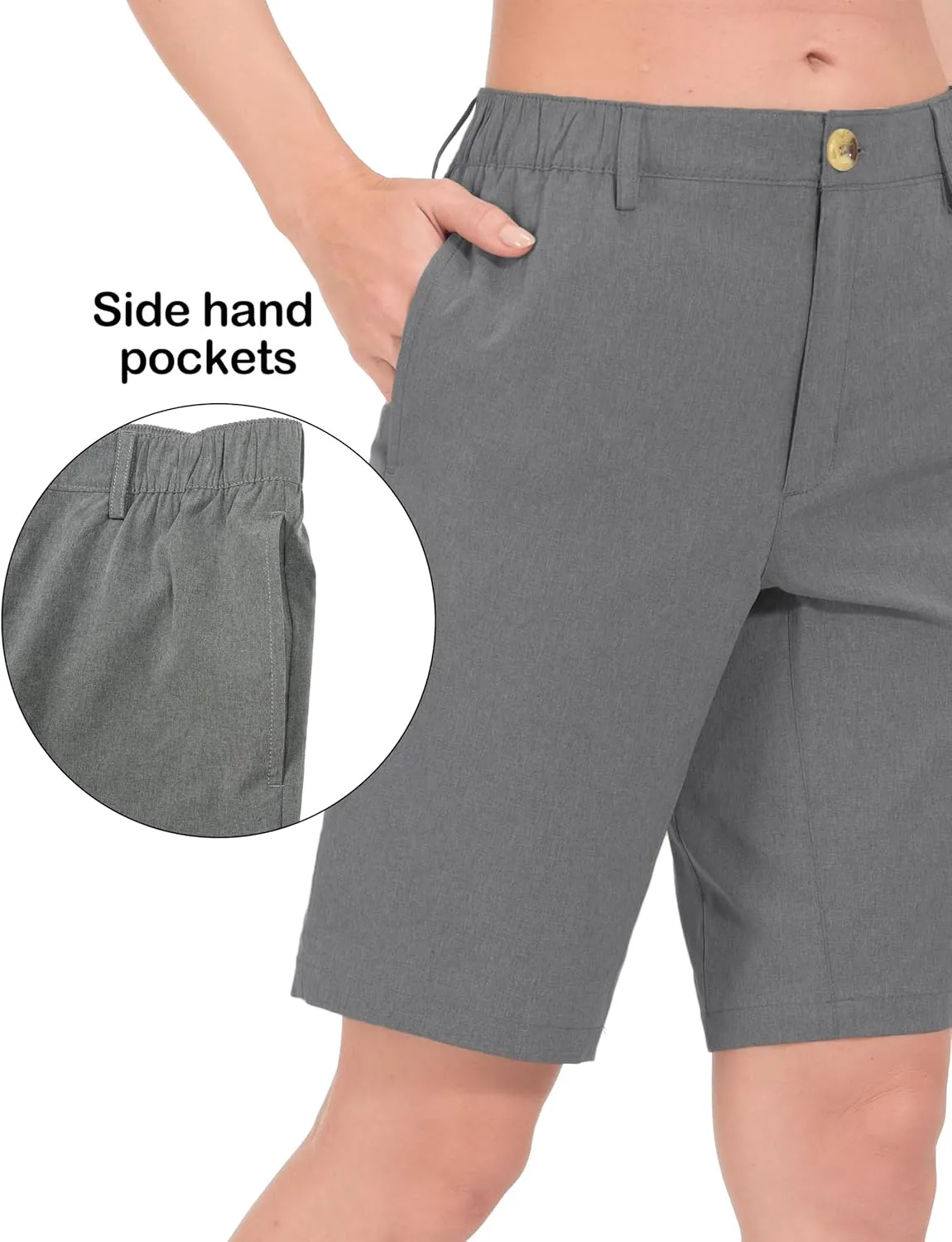 Little Donkey Andy Women's Bermuda Quick Dry Lightweight Stretch Shorts Golf Hiking Travel