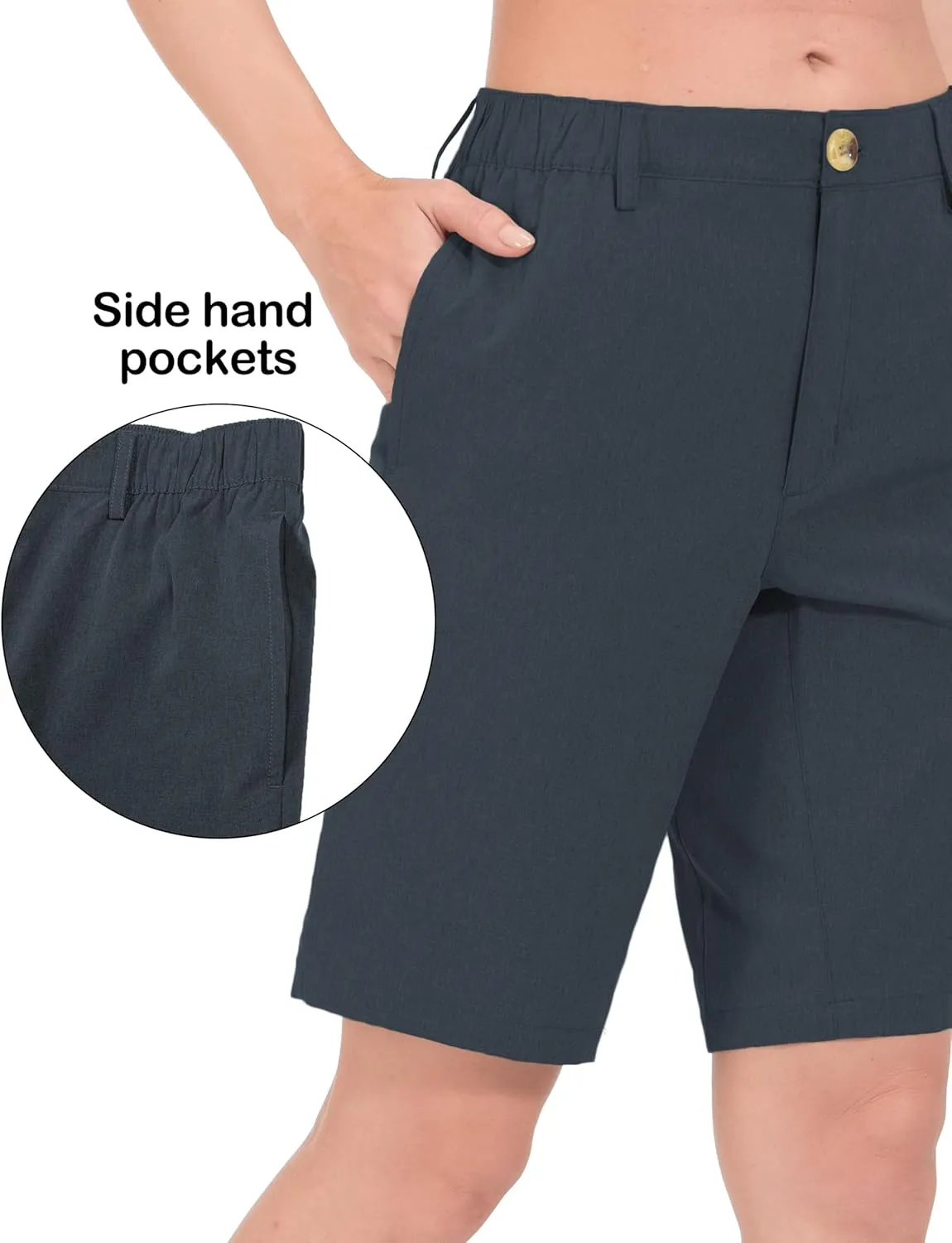 Little Donkey Andy Women's Bermuda Quick Dry Lightweight Stretch Shorts Golf Hiking Travel