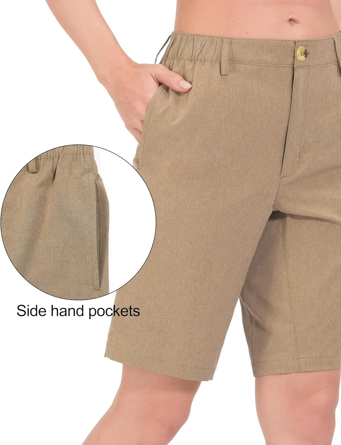 Little Donkey Andy Women's Bermuda Quick Dry Lightweight Stretch Shorts Golf Hiking Travel
