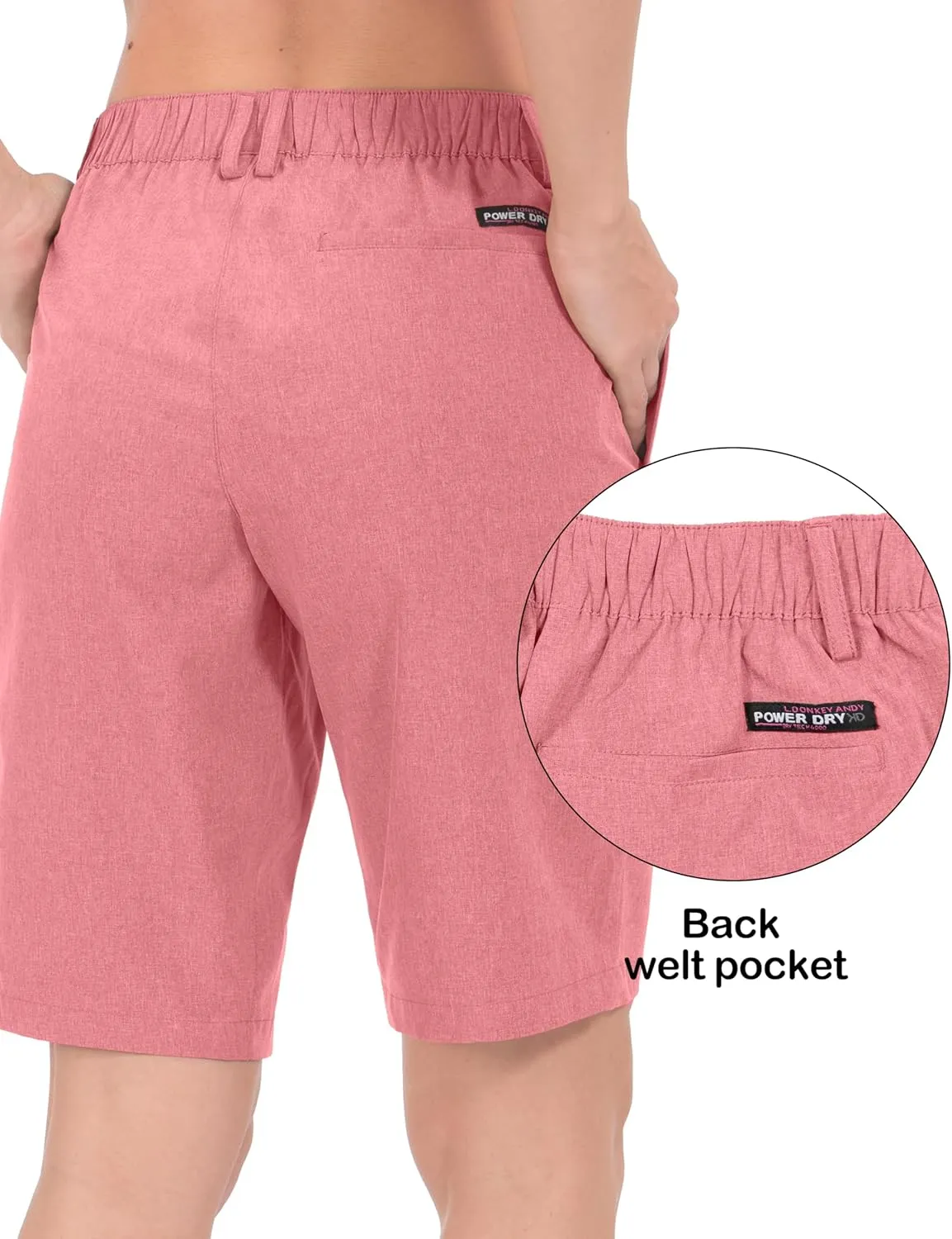 Little Donkey Andy Women's Bermuda Quick Dry Lightweight Stretch Shorts Golf Hiking Travel