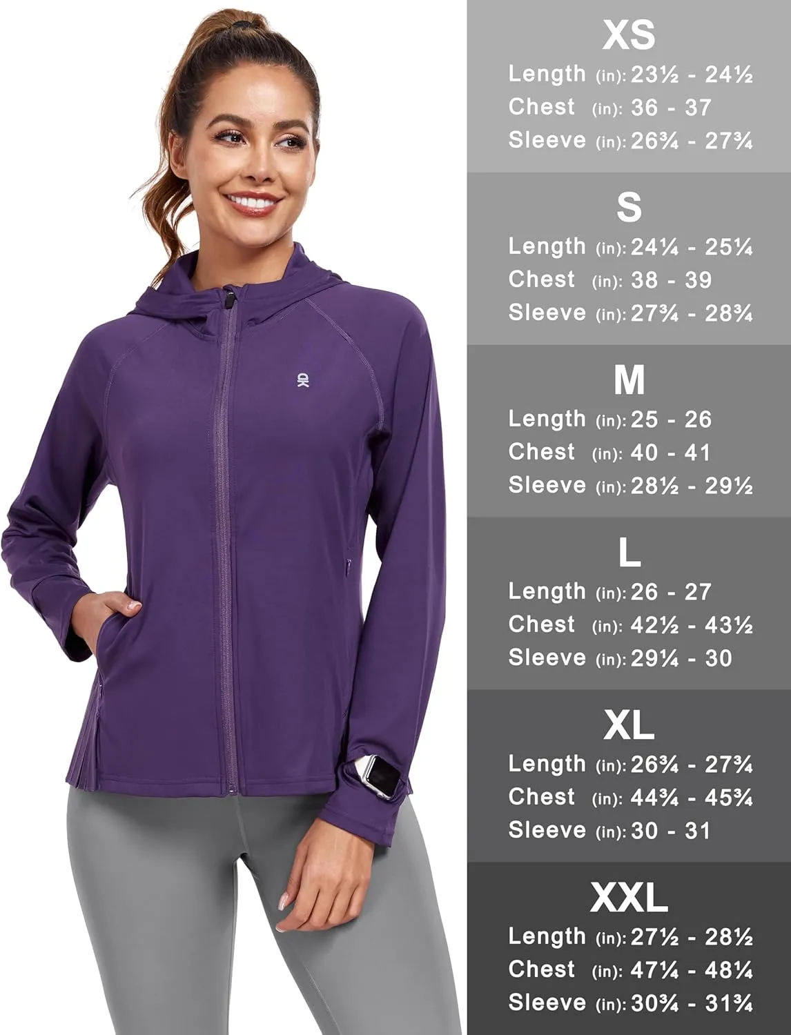 Little Donkey Andy Women's Golf Hoodie Jacket with Pleated Tennis Skirt Hem Full Zip Sun Protection Running Athletic Jackets