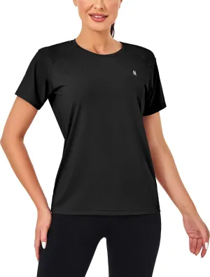 Little Donkey Andy Women's Short Sleeve Quick Dry T-Shirt, Crew Neck Athletic Shirts for Golf Running, Breathable UPF 50