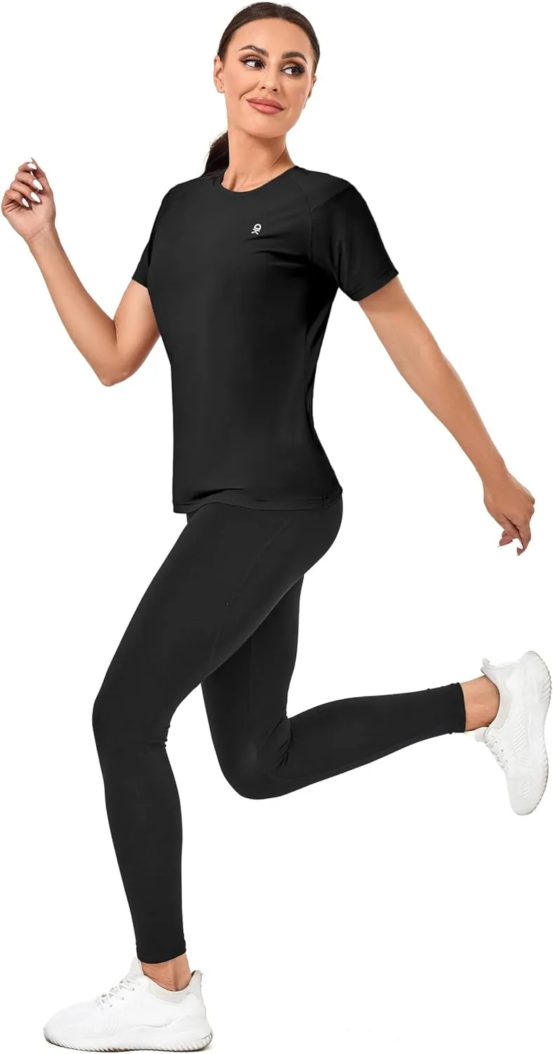 Little Donkey Andy Women's Short Sleeve Quick Dry T-Shirt, Crew Neck Athletic Shirts for Golf Running, Breathable UPF 50