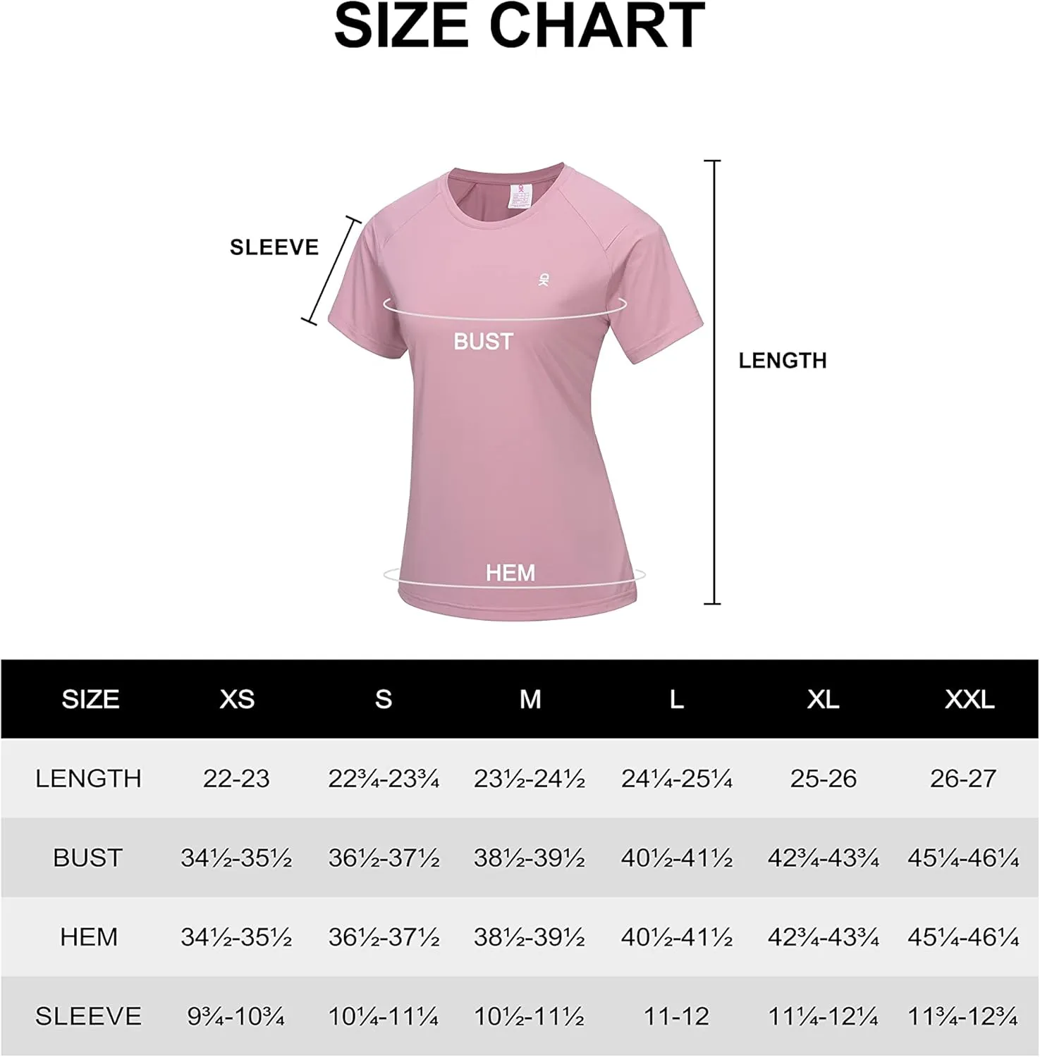 Little Donkey Andy Women's Short Sleeve Quick Dry T-Shirt, Crew Neck Athletic Shirts for Golf Running, Breathable UPF 50