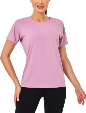 Little Donkey Andy Women's Short Sleeve Quick Dry T-Shirt, Crew Neck Athletic Shirts for Golf Running, Breathable UPF 50
