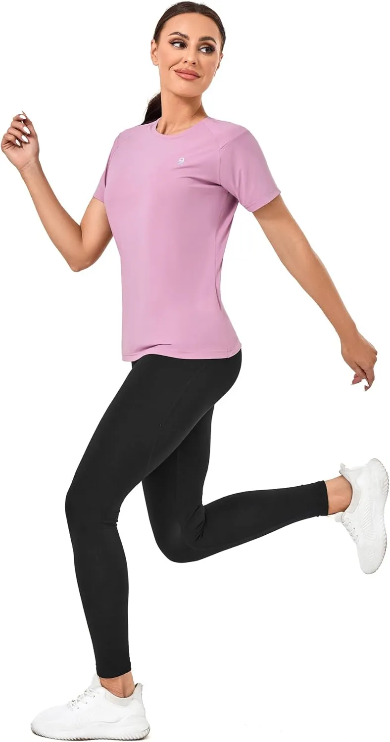 Little Donkey Andy Women's Short Sleeve Quick Dry T-Shirt, Crew Neck Athletic Shirts for Golf Running, Breathable UPF 50