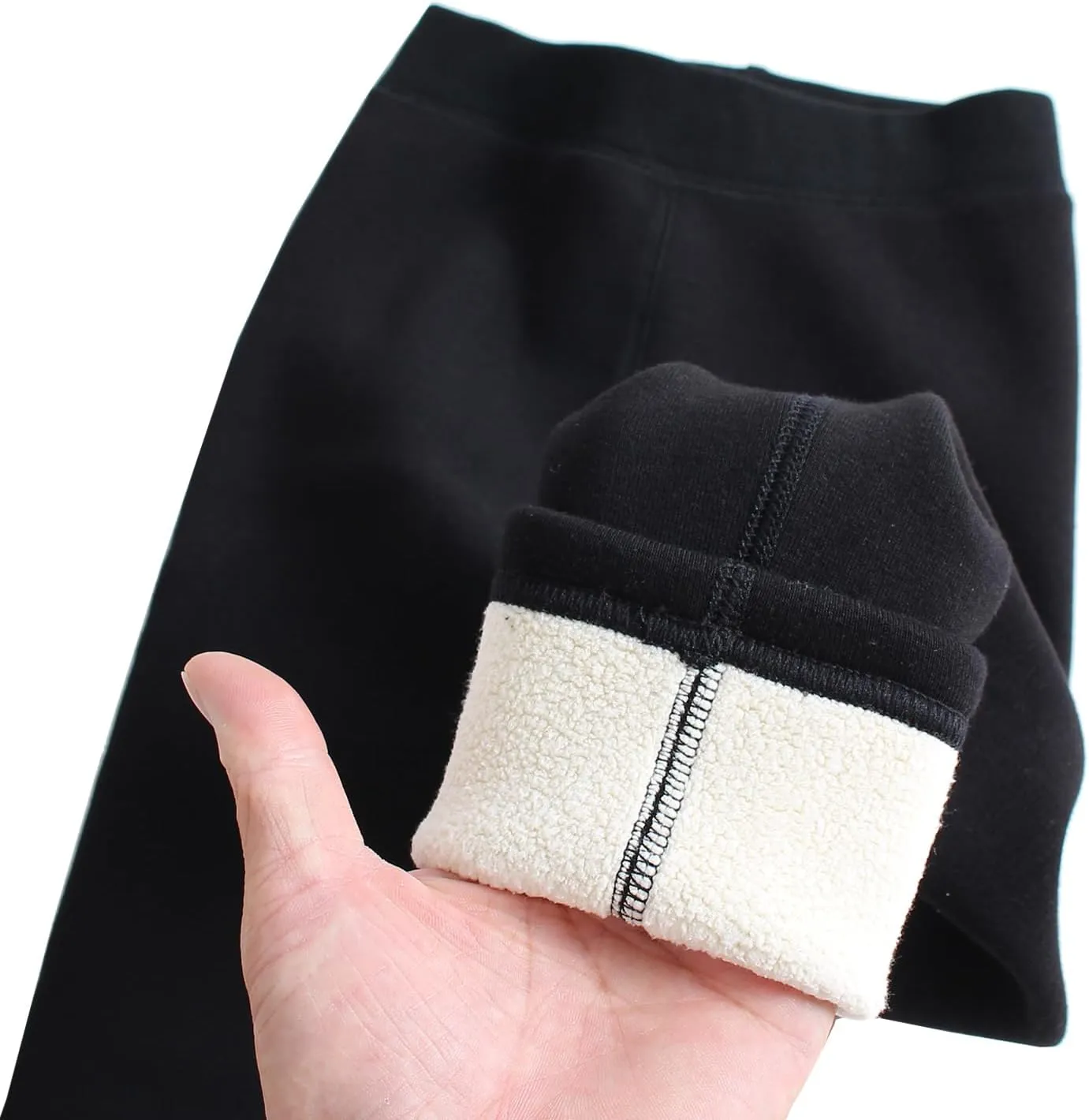 Looching Baby Toddler Girls Winter Fleece Lined Leggings Warm Full Length Pants Basic Cotton Thick Tights 1 Pack