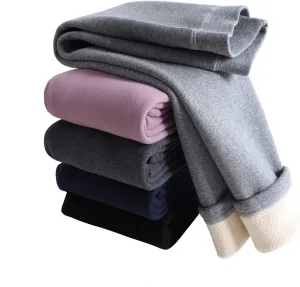Looching Baby Toddler Girls Winter Fleece Lined Leggings Warm Full Length Pants Basic Cotton Thick Tights 1 Pack