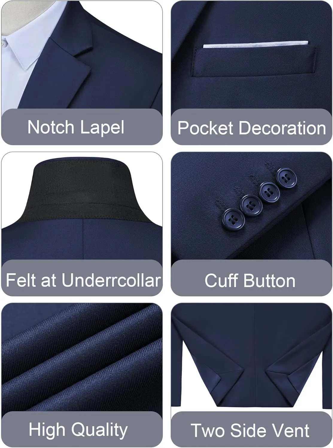 MAGE MALE Men's One Button Blazer Casual Solid Color Suit Jacket Slim Fit Lightweight Sport Coats Blazers