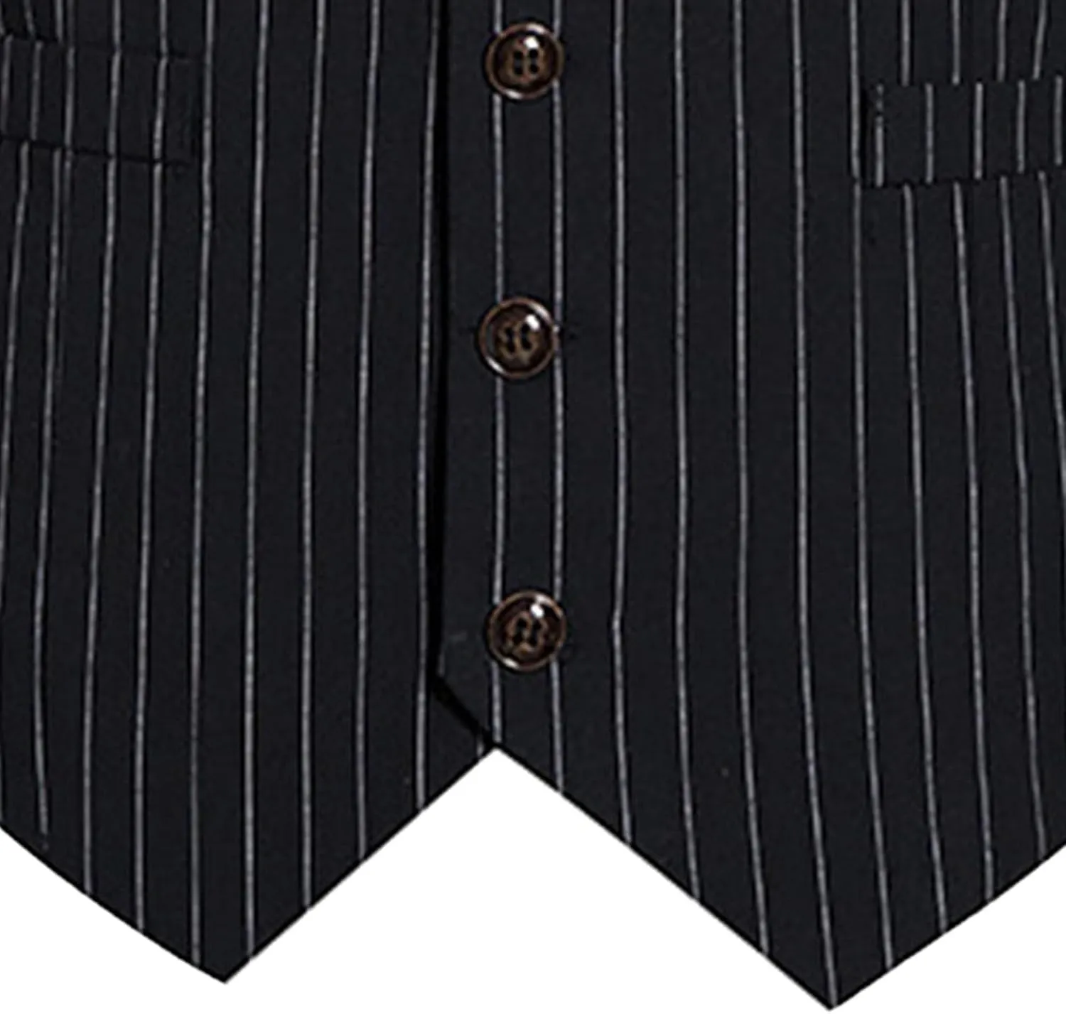Maiyifu-GJ Men's Casual Pinstripe Dress Vests Formal Business Waistcoat Slim Fit Wedding Suit Vest for Suit or Tuxedo