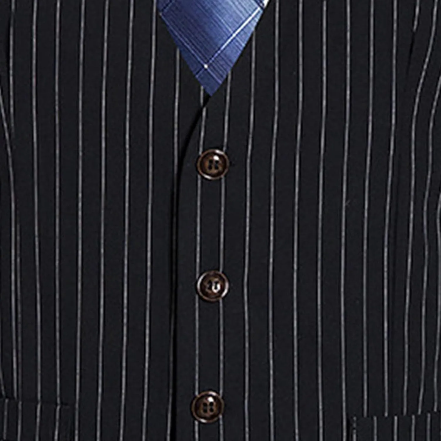 Maiyifu-GJ Men's Casual Pinstripe Dress Vests Formal Business Waistcoat Slim Fit Wedding Suit Vest for Suit or Tuxedo
