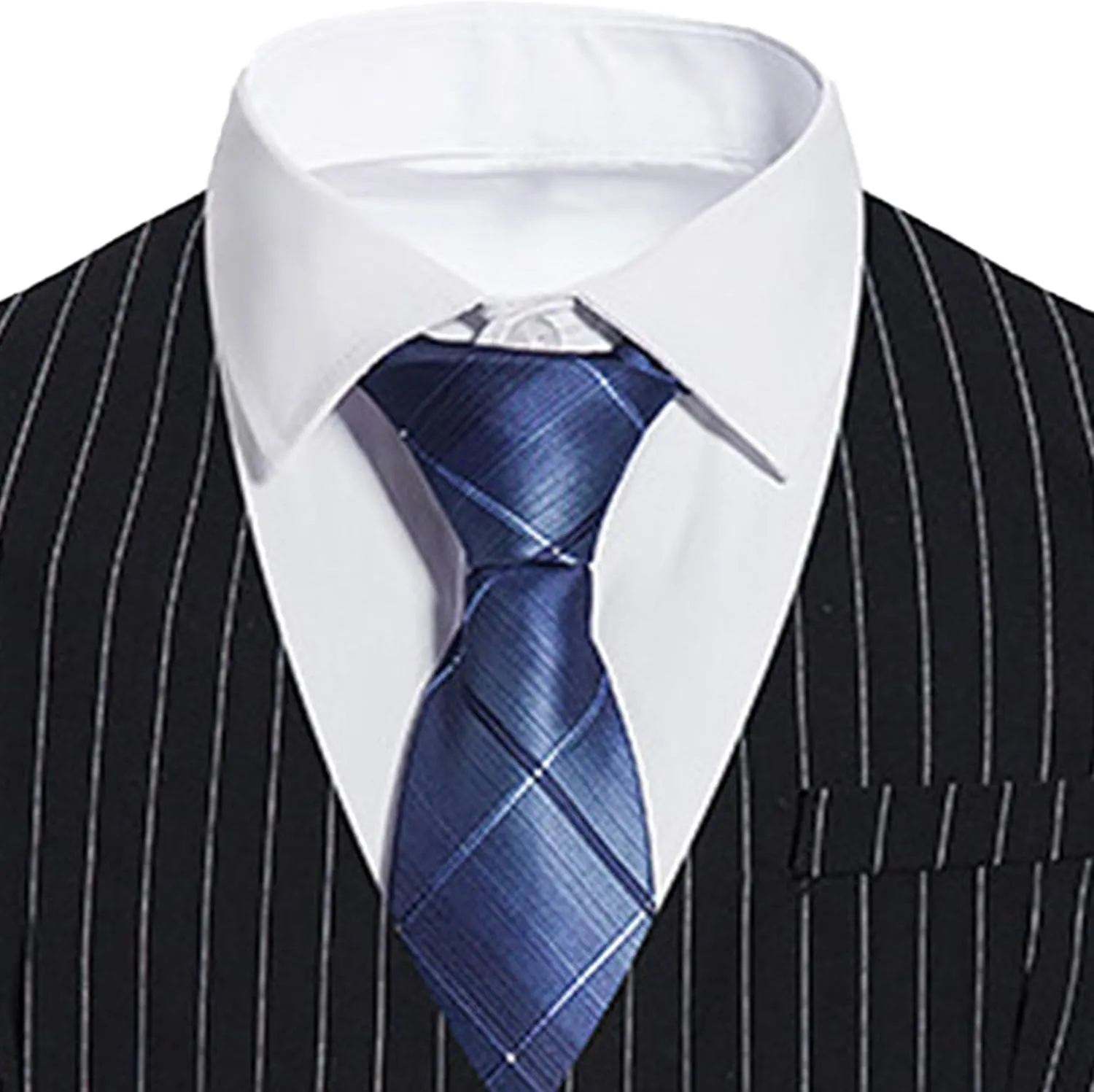 Maiyifu-GJ Men's Casual Pinstripe Dress Vests Formal Business Waistcoat Slim Fit Wedding Suit Vest for Suit or Tuxedo