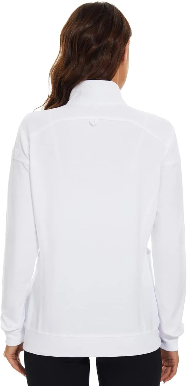 Meanzoo Women's Scrubs Jacket Zip Front Warm-up Jacket