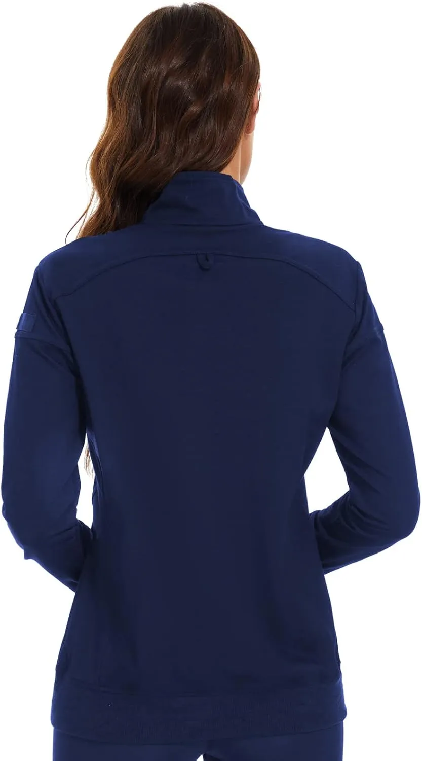 Meanzoo Women's Scrubs Jacket Zip Front Warm-up Jacket