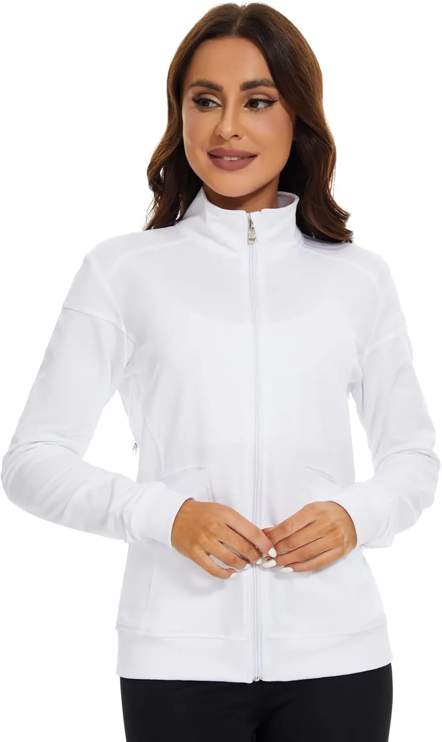 Meanzoo Women's Scrubs Jacket Zip Front Warm-up Jacket