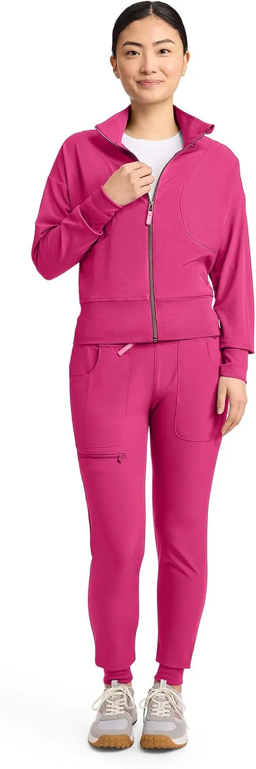 Med Couture Scrub Jackets for Woman Cropped Warm Up Jacket with 2 Pockets, Moisture Wicking Fabric & 360 Stretch - MC303