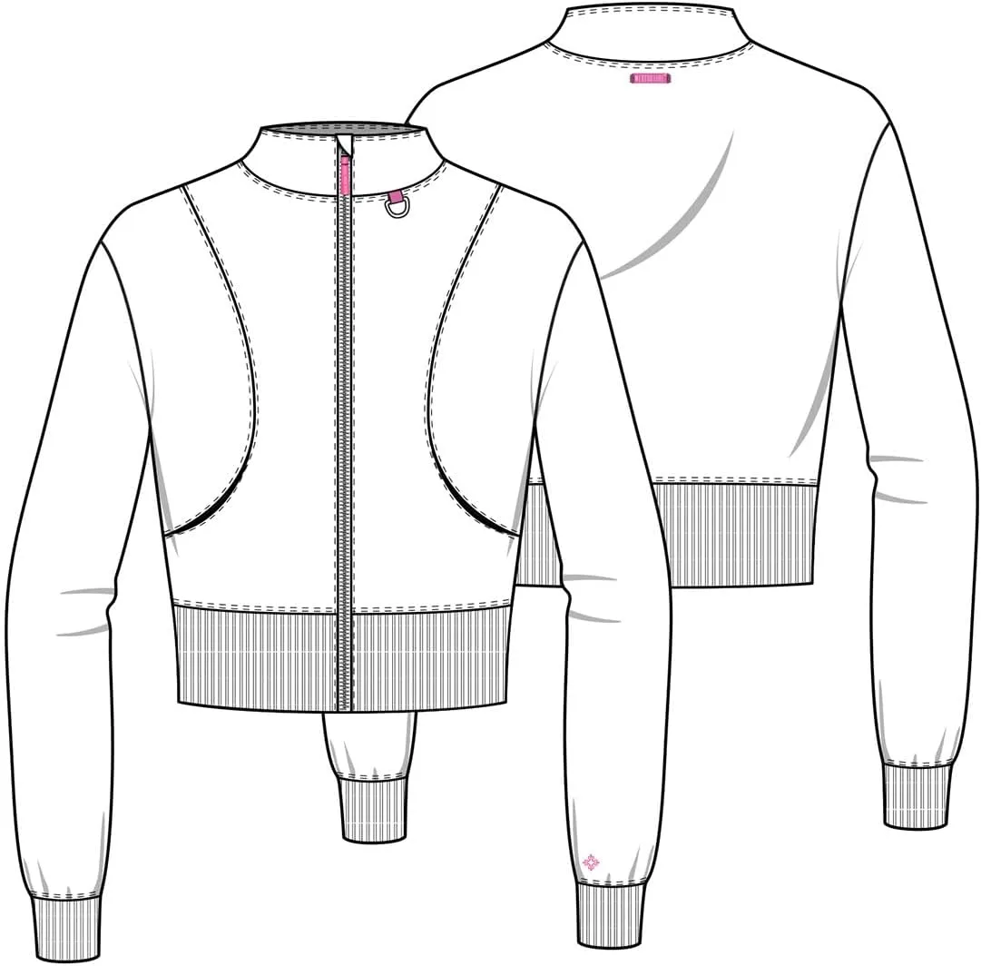 Med Couture Scrub Jackets for Woman Cropped Warm Up Jacket with 2 Pockets, Moisture Wicking Fabric & 360 Stretch - MC303