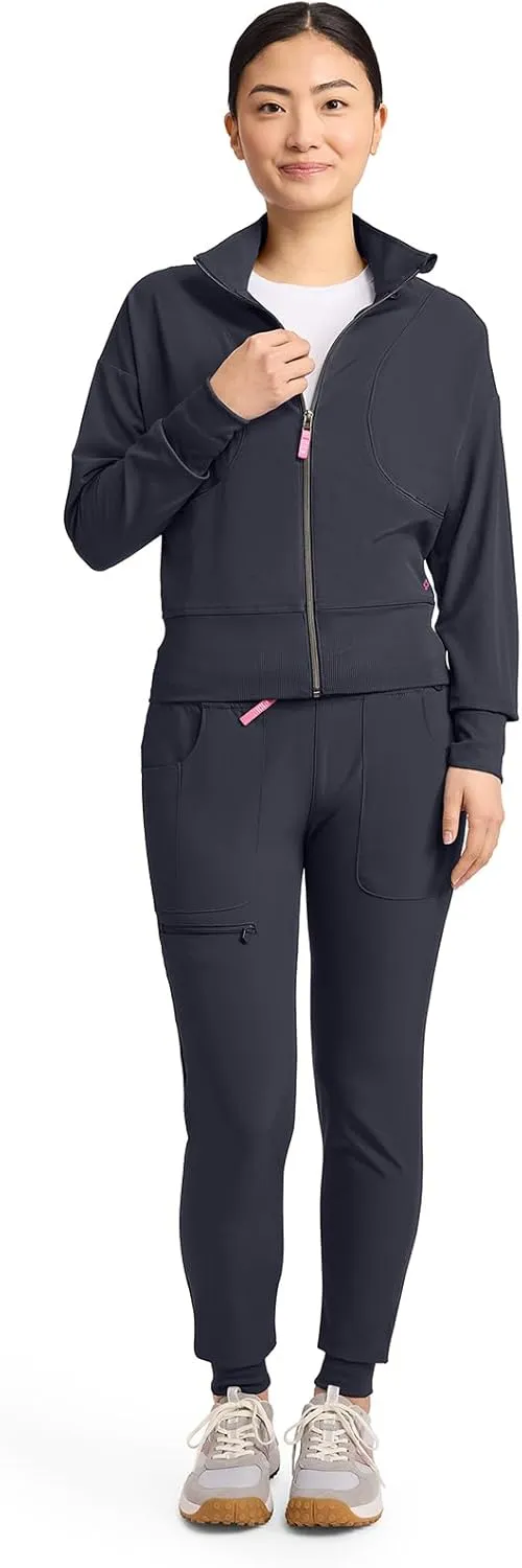 Med Couture Scrub Jackets for Woman Cropped Warm Up Jacket with 2 Pockets, Moisture Wicking Fabric & 360 Stretch - MC303