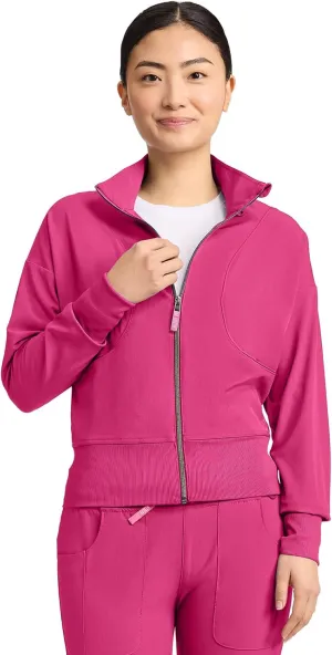 Med Couture Scrub Jackets for Woman Cropped Warm Up Jacket with 2 Pockets, Moisture Wicking Fabric & 360 Stretch - MC303