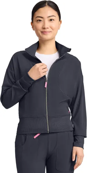 Med Couture Scrub Jackets for Woman Cropped Warm Up Jacket with 2 Pockets, Moisture Wicking Fabric & 360 Stretch - MC303