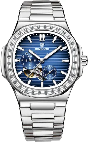 Men's Automatic Mechanical Watches for Men Business Dress Luminous Waterproof Luxury Business Men's Watch Black Dial
